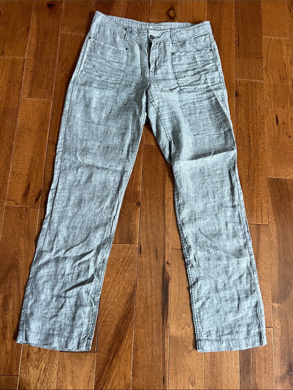 Toad&Co Light Gray Straight-Leg Linen Blend Jeans